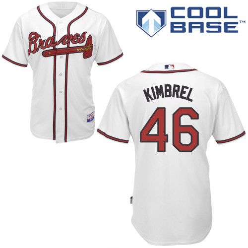 Craig Kimbrel #46 MLB Jersey-Atlanta Braves Men's Authentic Home White Cool Base Baseball Jersey